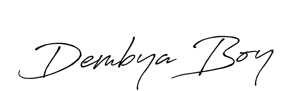 Create a beautiful signature design for name Dembya Boy. With this signature (Antro_Vectra_Bolder) fonts, you can make a handwritten signature for free. Dembya Boy signature style 7 images and pictures png