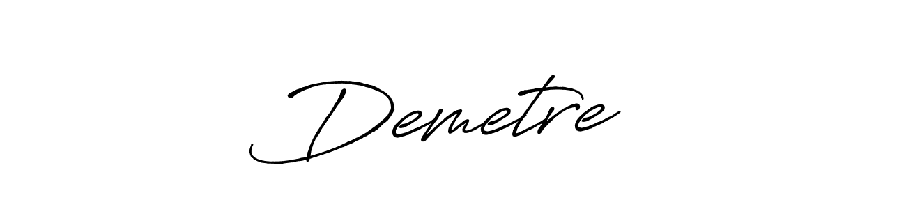 How to make Demetre❤️ name signature. Use Antro_Vectra_Bolder style for creating short signs online. This is the latest handwritten sign. Demetre❤️ signature style 7 images and pictures png