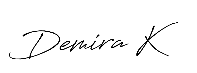 Demira K stylish signature style. Best Handwritten Sign (Antro_Vectra_Bolder) for my name. Handwritten Signature Collection Ideas for my name Demira K. Demira K signature style 7 images and pictures png