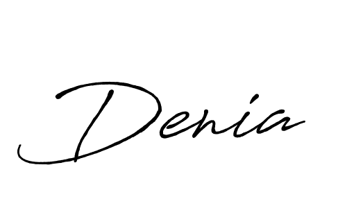 Create a beautiful signature design for name Denia. With this signature (Antro_Vectra_Bolder) fonts, you can make a handwritten signature for free. Denia signature style 7 images and pictures png