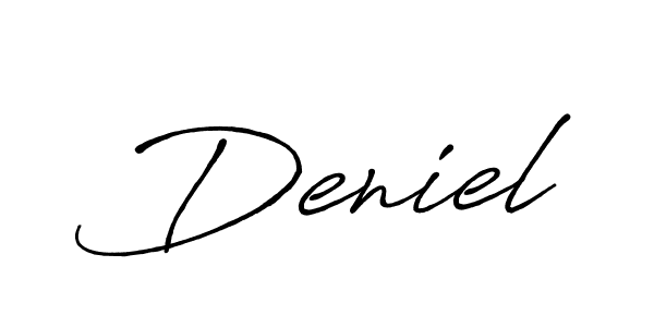 Design your own signature with our free online signature maker. With this signature software, you can create a handwritten (Antro_Vectra_Bolder) signature for name Deniel. Deniel signature style 7 images and pictures png