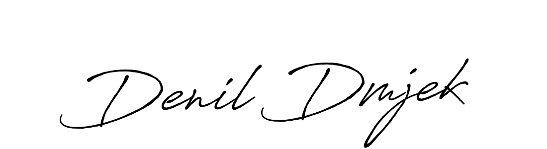 Make a beautiful signature design for name Denil Dmjek. With this signature (Antro_Vectra_Bolder) style, you can create a handwritten signature for free. Denil Dmjek signature style 7 images and pictures png