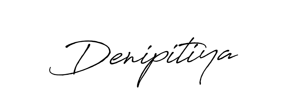 Make a beautiful signature design for name Denipitiya. With this signature (Antro_Vectra_Bolder) style, you can create a handwritten signature for free. Denipitiya signature style 7 images and pictures png