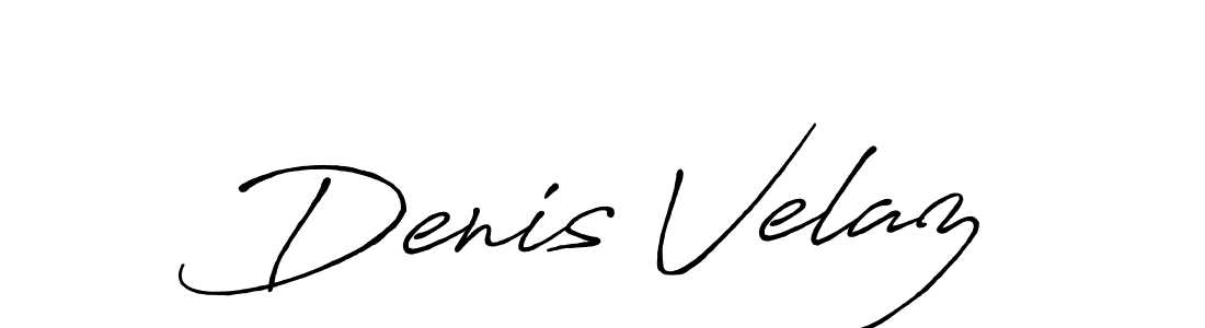 Denis Velaz stylish signature style. Best Handwritten Sign (Antro_Vectra_Bolder) for my name. Handwritten Signature Collection Ideas for my name Denis Velaz. Denis Velaz signature style 7 images and pictures png