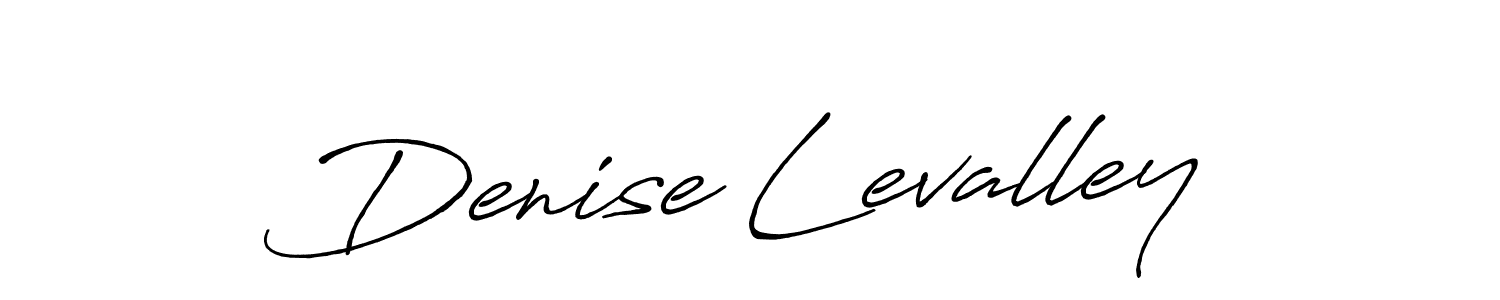 How to make Denise Levalley name signature. Use Antro_Vectra_Bolder style for creating short signs online. This is the latest handwritten sign. Denise Levalley signature style 7 images and pictures png