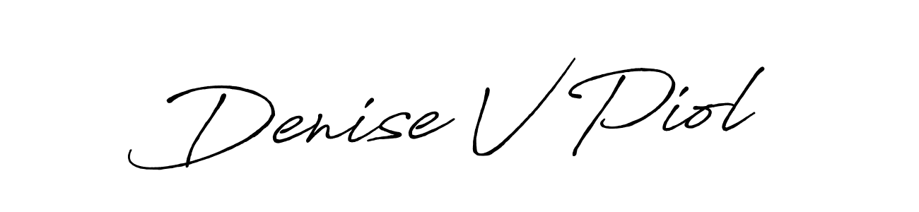 Create a beautiful signature design for name Denise V Piol. With this signature (Antro_Vectra_Bolder) fonts, you can make a handwritten signature for free. Denise V Piol signature style 7 images and pictures png