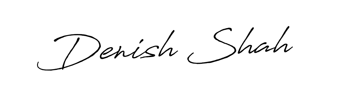 How to make Denish Shah name signature. Use Antro_Vectra_Bolder style for creating short signs online. This is the latest handwritten sign. Denish Shah signature style 7 images and pictures png
