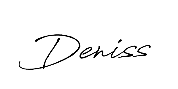 The best way (Antro_Vectra_Bolder) to make a short signature is to pick only two or three words in your name. The name Deniss include a total of six letters. For converting this name. Deniss signature style 7 images and pictures png