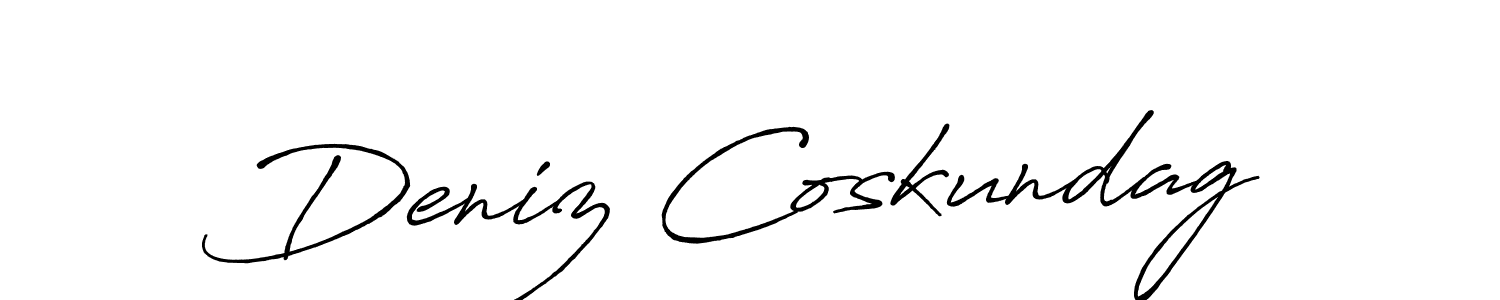 Create a beautiful signature design for name Deniz Coskundag. With this signature (Antro_Vectra_Bolder) fonts, you can make a handwritten signature for free. Deniz Coskundag signature style 7 images and pictures png