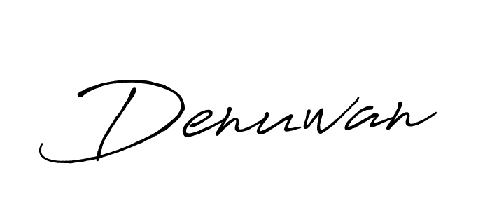 Make a beautiful signature design for name Denuwan. With this signature (Antro_Vectra_Bolder) style, you can create a handwritten signature for free. Denuwan signature style 7 images and pictures png