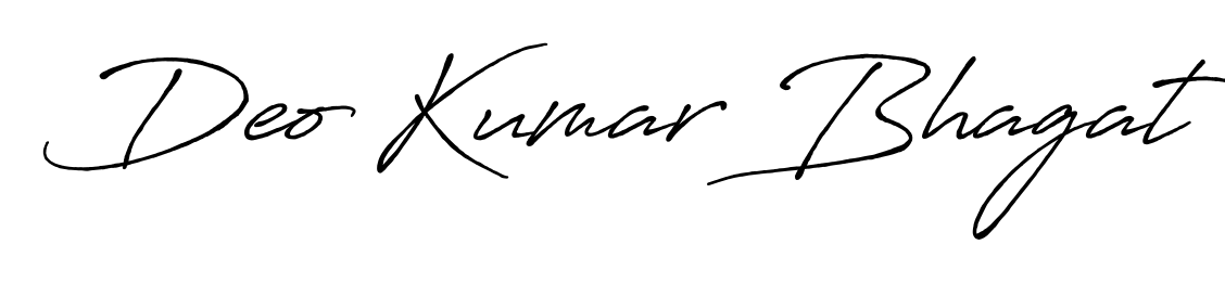 A modern signature idea for name Deo Kumar Bhagat using Antro_Vectra_Bolder font. Clean strokes and elegant curves make it stand out instantly. Deo Kumar Bhagat signature style 7 images and pictures png