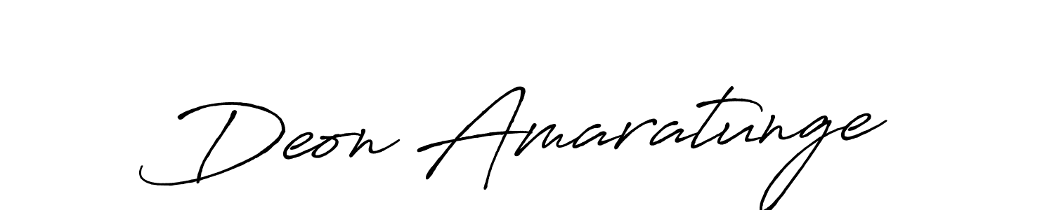 How to make Deon Amaratunge name signature. Use Antro_Vectra_Bolder style for creating short signs online. This is the latest handwritten sign. Deon Amaratunge signature style 7 images and pictures png