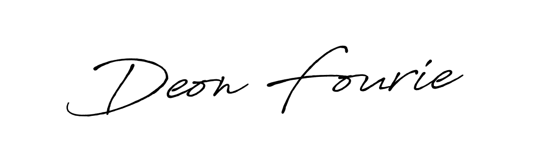 You should practise on your own different ways (Antro_Vectra_Bolder) to write your name (Deon Fourie) in signature. don't let someone else do it for you. Deon Fourie signature style 7 images and pictures png