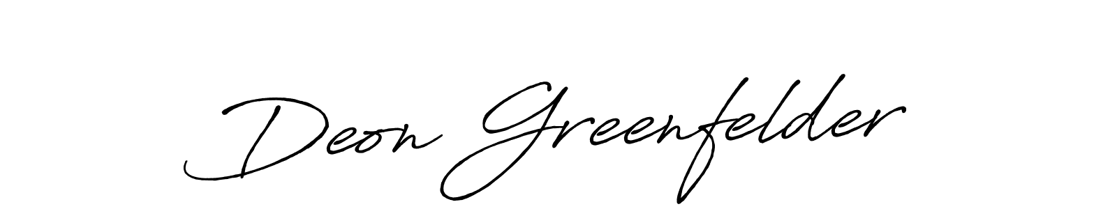 How to make Deon Greenfelder name signature. Use Antro_Vectra_Bolder style for creating short signs online. This is the latest handwritten sign. Deon Greenfelder signature style 7 images and pictures png