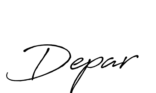 Make a beautiful signature design for name Depar. With this signature (Antro_Vectra_Bolder) style, you can create a handwritten signature for free. Depar signature style 7 images and pictures png