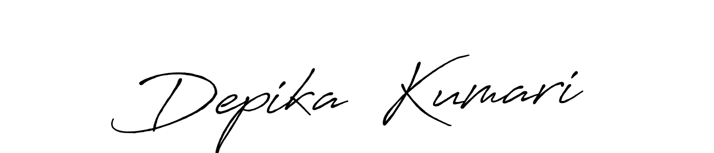 Make a beautiful signature design for name Depika  Kumari. With this signature (Antro_Vectra_Bolder) style, you can create a handwritten signature for free. Depika  Kumari signature style 7 images and pictures png