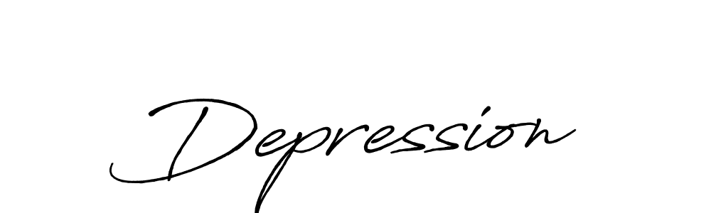 Make a beautiful signature design for name Depression. With this signature (Antro_Vectra_Bolder) style, you can create a handwritten signature for free. Depression signature style 7 images and pictures png