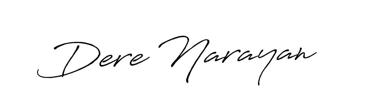 Create a beautiful signature design for name Dere Narayan. With this signature (Antro_Vectra_Bolder) fonts, you can make a handwritten signature for free. Dere Narayan signature style 7 images and pictures png