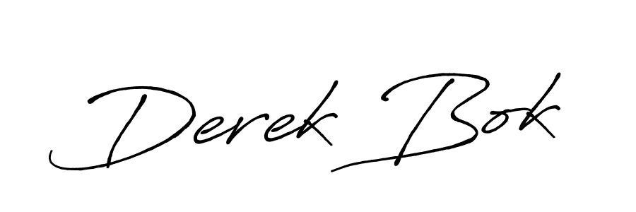 How to make Derek Bok name signature. Use Antro_Vectra_Bolder style for creating short signs online. This is the latest handwritten sign. Derek Bok signature style 7 images and pictures png