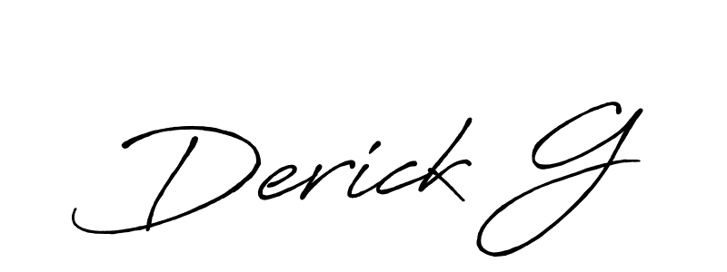 Make a beautiful signature design for name Derick G. With this signature (Antro_Vectra_Bolder) style, you can create a handwritten signature for free. Derick G signature style 7 images and pictures png