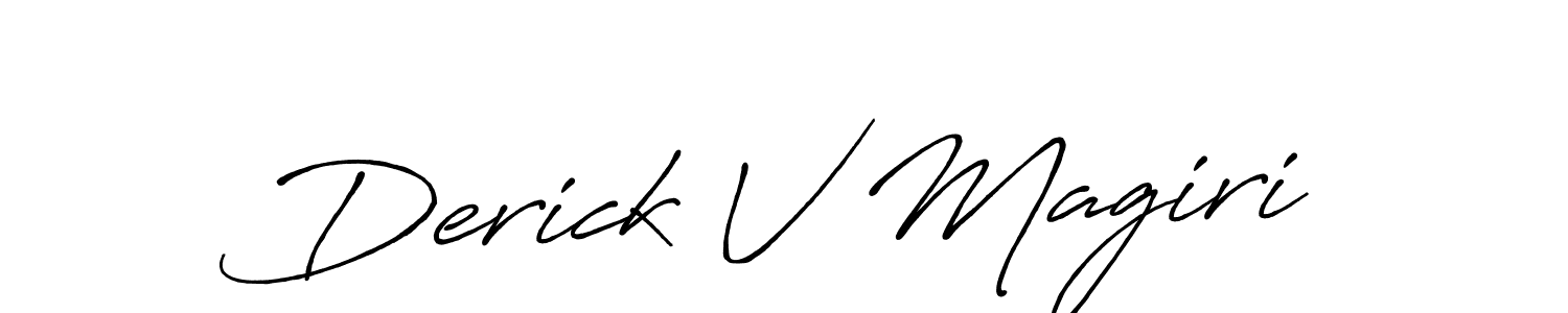 Make a beautiful signature design for name Derick V Magiri. With this signature (Antro_Vectra_Bolder) style, you can create a handwritten signature for free. Derick V Magiri signature style 7 images and pictures png