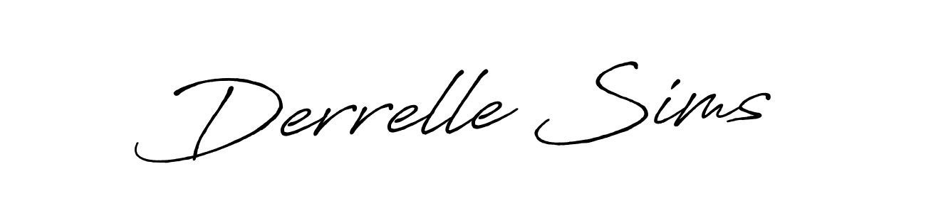 Make a beautiful signature design for name Derrelle Sims. With this signature (Antro_Vectra_Bolder) style, you can create a handwritten signature for free. Derrelle Sims signature style 7 images and pictures png