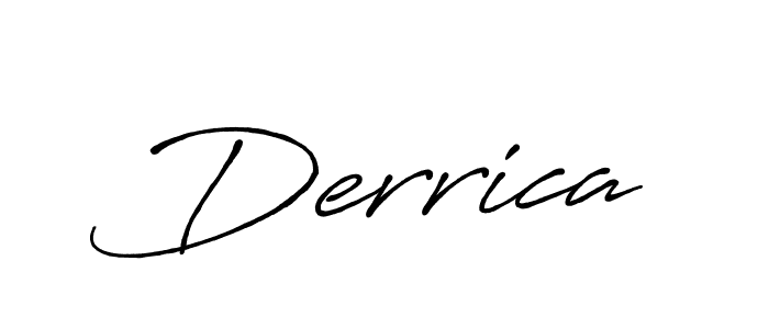 if you are searching for the best signature style for your name Derrica. so please give up your signature search. here we have designed multiple signature styles  using Antro_Vectra_Bolder. Derrica signature style 7 images and pictures png