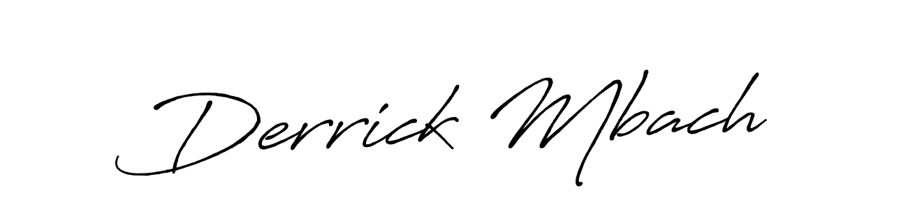 Use a signature maker to create a handwritten signature online. With this signature software, you can design (Antro_Vectra_Bolder) your own signature for name Derrick Mbach. Derrick Mbach signature style 7 images and pictures png