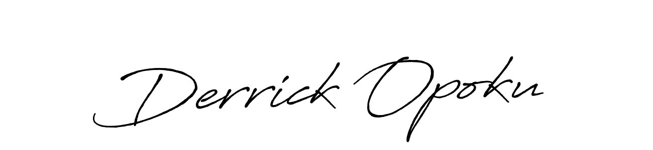 Make a beautiful signature design for name Derrick Opoku. With this signature (Antro_Vectra_Bolder) style, you can create a handwritten signature for free. Derrick Opoku signature style 7 images and pictures png