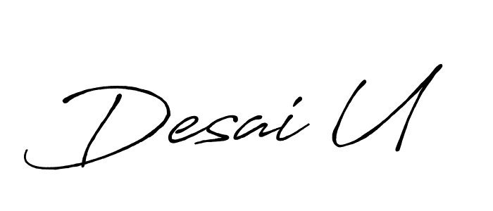 Best and Professional Signature Style for Desai U. Antro_Vectra_Bolder Best Signature Style Collection. Desai U signature style 7 images and pictures png