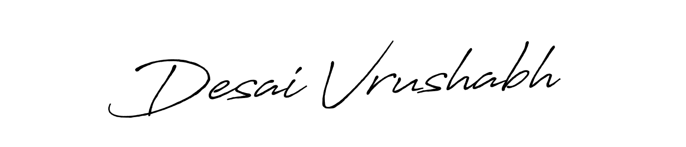 Antro_Vectra_Bolder is a professional signature style that is perfect for those who want to add a touch of class to their signature. It is also a great choice for those who want to make their signature more unique. Get Desai Vrushabh name to fancy signature for free. Desai Vrushabh signature style 7 images and pictures png