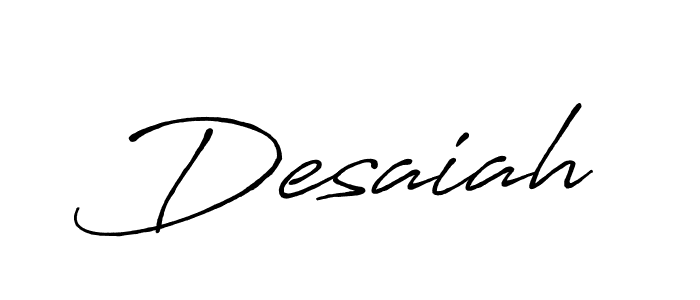 Make a beautiful signature design for name Desaiah. With this signature (Antro_Vectra_Bolder) style, you can create a handwritten signature for free. Desaiah signature style 7 images and pictures png