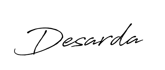 Design your own signature with our free online signature maker. With this signature software, you can create a handwritten (Antro_Vectra_Bolder) signature for name Desarda. Desarda signature style 7 images and pictures png
