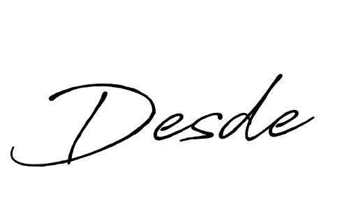 Similarly Antro_Vectra_Bolder is the best handwritten signature design. Signature creator online .You can use it as an online autograph creator for name Desde. Desde signature style 7 images and pictures png