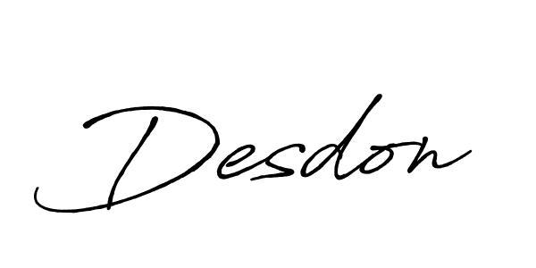 Desdon stylish signature style. Best Handwritten Sign (Antro_Vectra_Bolder) for my name. Handwritten Signature Collection Ideas for my name Desdon. Desdon signature style 7 images and pictures png