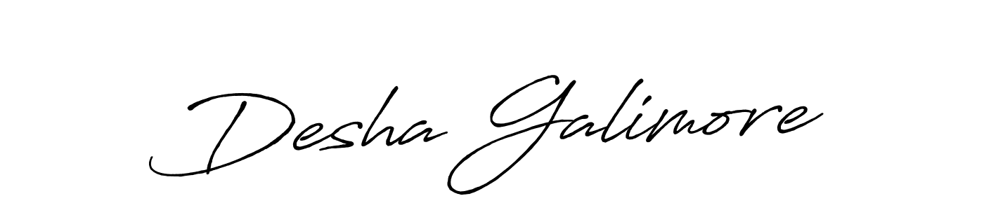 Create a beautiful signature design for name Desha Galimore. With this signature (Antro_Vectra_Bolder) fonts, you can make a handwritten signature for free. Desha Galimore signature style 7 images and pictures png