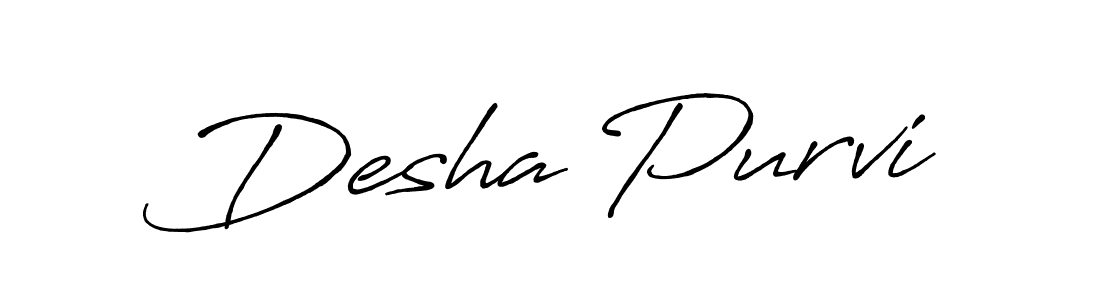 if you are searching for the best signature style for your name Desha Purvi. so please give up your signature search. here we have designed multiple signature styles  using Antro_Vectra_Bolder. Desha Purvi signature style 7 images and pictures png