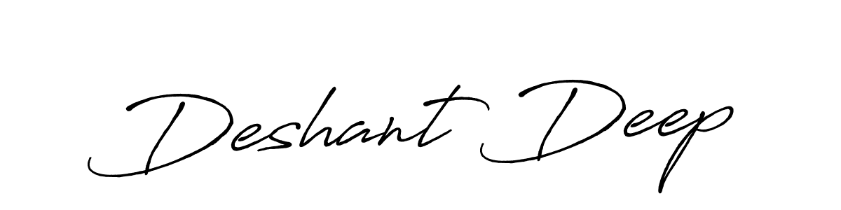 How to make Deshant Deep name signature. Use Antro_Vectra_Bolder style for creating short signs online. This is the latest handwritten sign. Deshant Deep signature style 7 images and pictures png