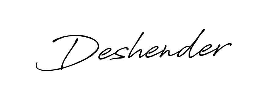 Design your own signature with our free online signature maker. With this signature software, you can create a handwritten (Antro_Vectra_Bolder) signature for name Deshender. Deshender signature style 7 images and pictures png
