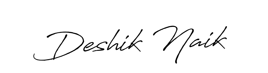 Deshik Naik stylish signature style. Best Handwritten Sign (Antro_Vectra_Bolder) for my name. Handwritten Signature Collection Ideas for my name Deshik Naik. Deshik Naik signature style 7 images and pictures png
