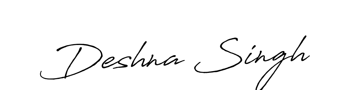 The best way (Antro_Vectra_Bolder) to make a short signature is to pick only two or three words in your name. The name Deshna Singh include a total of six letters. For converting this name. Deshna Singh signature style 7 images and pictures png