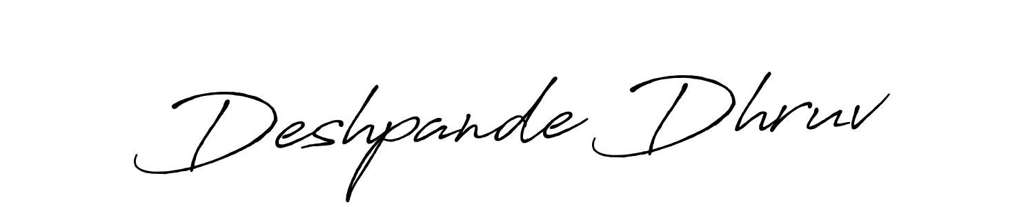 How to make Deshpande Dhruv signature? Antro_Vectra_Bolder is a professional autograph style. Create handwritten signature for Deshpande Dhruv name. Deshpande Dhruv signature style 7 images and pictures png