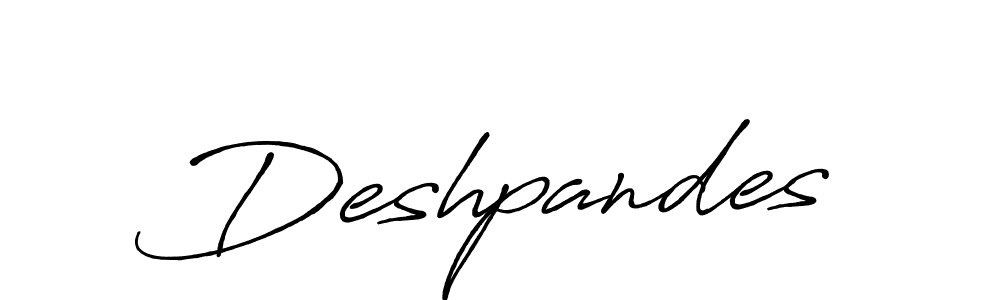 How to make Deshpandes name signature. Use Antro_Vectra_Bolder style for creating short signs online. This is the latest handwritten sign. Deshpandes signature style 7 images and pictures png