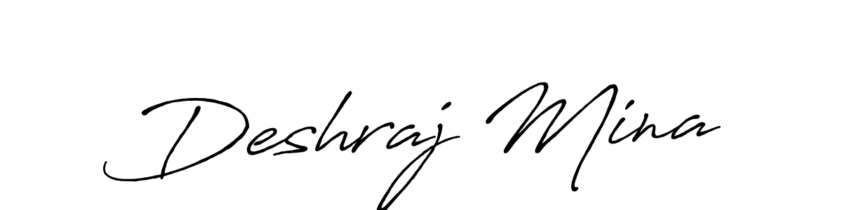 The best way (Antro_Vectra_Bolder) to make a short signature is to pick only two or three words in your name. The name Deshraj Mina include a total of six letters. For converting this name. Deshraj Mina signature style 7 images and pictures png