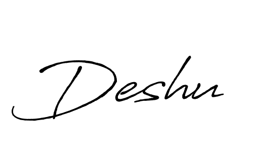 How to make Deshu signature? Antro_Vectra_Bolder is a professional autograph style. Create handwritten signature for Deshu name. Deshu signature style 7 images and pictures png