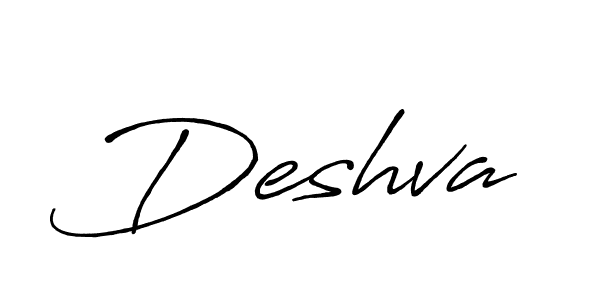 Similarly Antro_Vectra_Bolder is the best handwritten signature design. Signature creator online .You can use it as an online autograph creator for name Deshva. Deshva signature style 7 images and pictures png