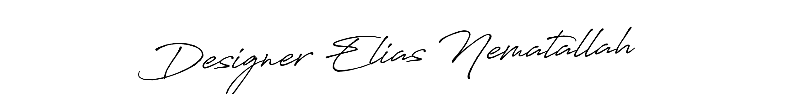 Similarly Antro_Vectra_Bolder is the best handwritten signature design. Signature creator online .You can use it as an online autograph creator for name Designer Elias Nematallah. Designer Elias Nematallah signature style 7 images and pictures png