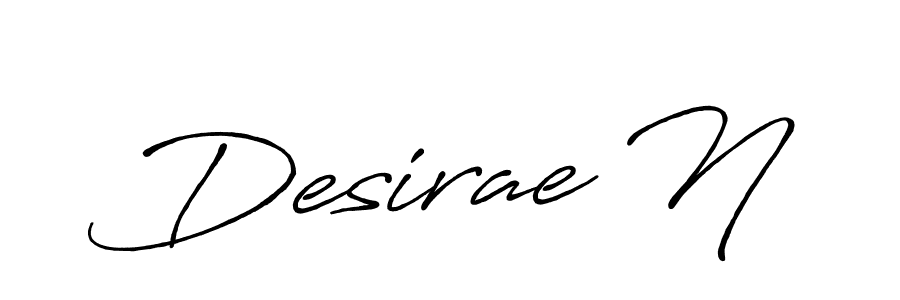 How to make Desirae N name signature. Use Antro_Vectra_Bolder style for creating short signs online. This is the latest handwritten sign. Desirae N signature style 7 images and pictures png