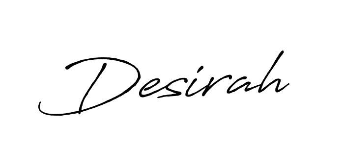 Use a signature maker to create a handwritten signature online. With this signature software, you can design (Antro_Vectra_Bolder) your own signature for name Desirah. Desirah signature style 7 images and pictures png