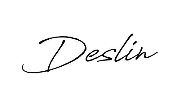 How to make Deslin name signature. Use Antro_Vectra_Bolder style for creating short signs online. This is the latest handwritten sign. Deslin signature style 7 images and pictures png